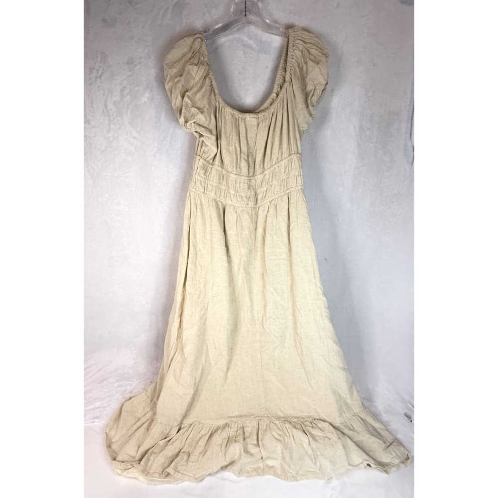 Women’s Cream Puff-Sleeve Midi Dress - Picture 5 of 12